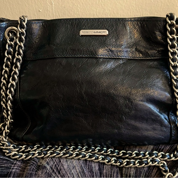 REBECCA MINKOFF LEATHER SHOULDER/CROSSBODY BAG - Picture 1 of 5